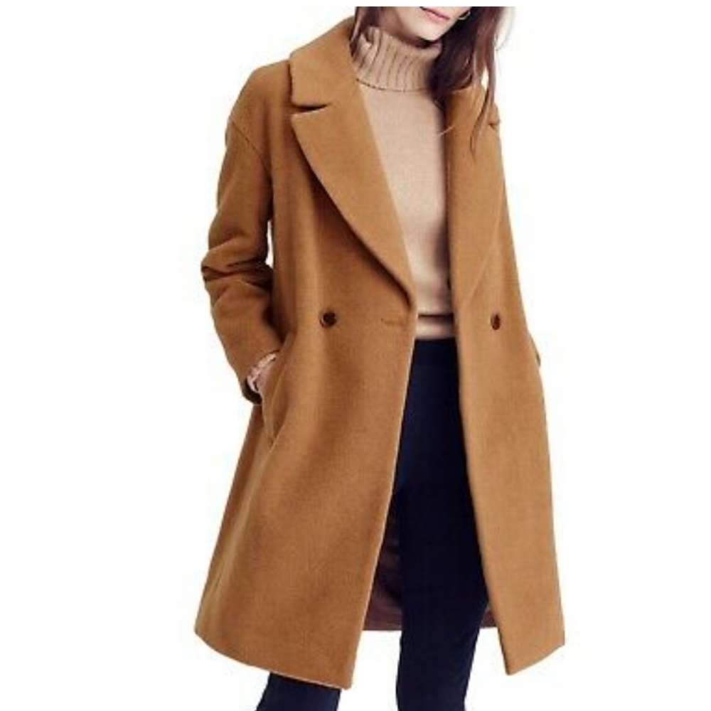 J. Crew Collection Camel Hair Relaxed Topcoat